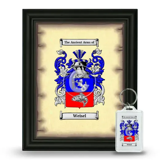 Weisel Framed Coat of Arms and Keychain - Black