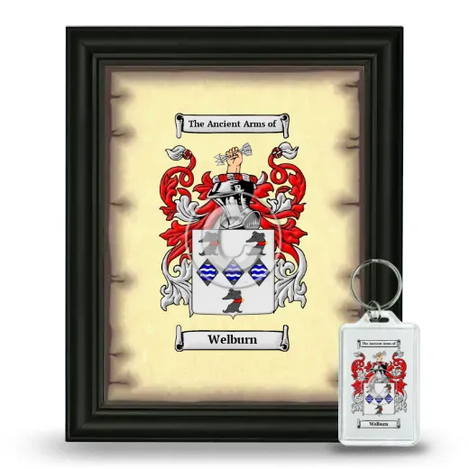 Welburn Framed Coat of Arms and Keychain - Black