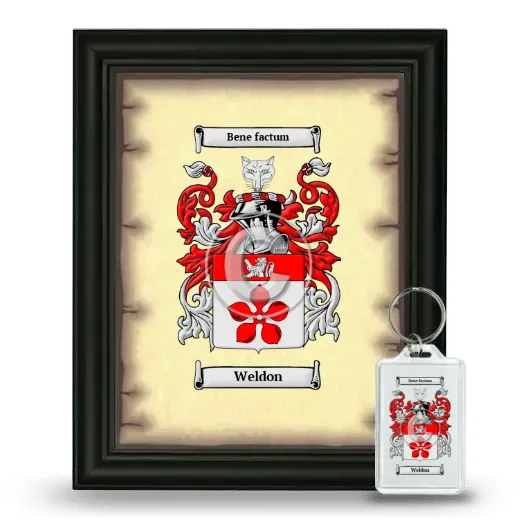 Weldon Framed Coat of Arms and Keychain - Black