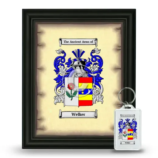 Welker Framed Coat of Arms and Keychain - Black