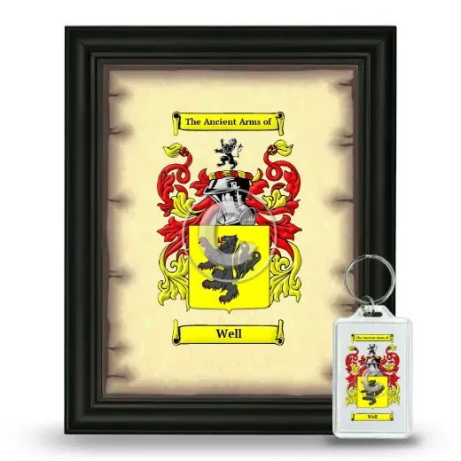 Well Framed Coat of Arms and Keychain - Black