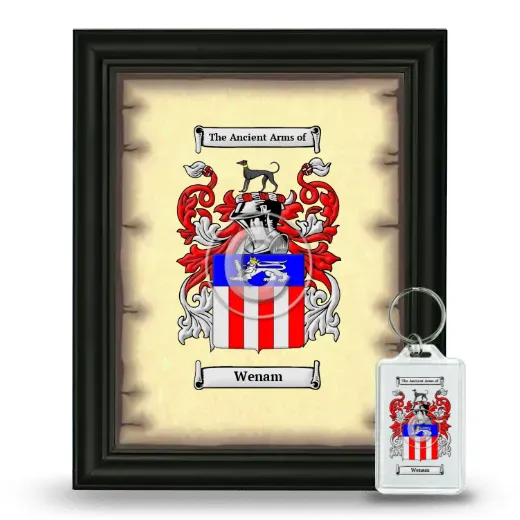 Wenam Framed Coat of Arms and Keychain - Black