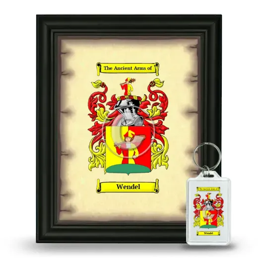 Wendel Framed Coat of Arms and Keychain - Black