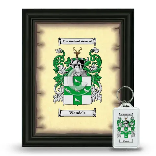 Wendels Framed Coat of Arms and Keychain - Black