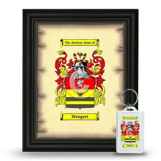 Wengert Framed Coat of Arms and Keychain - Black