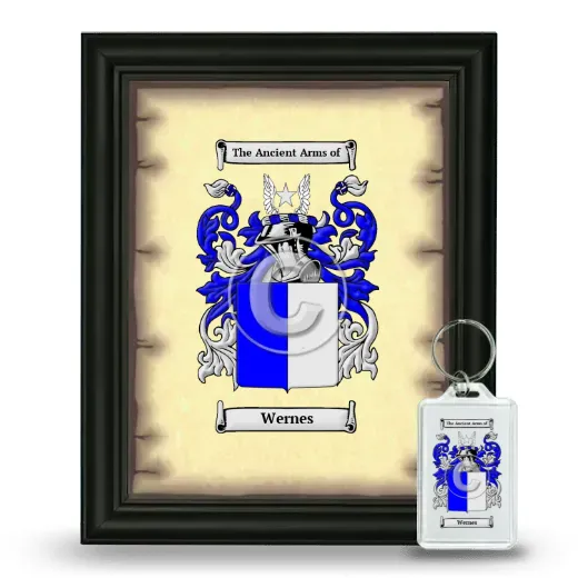 Wernes Framed Coat of Arms and Keychain - Black