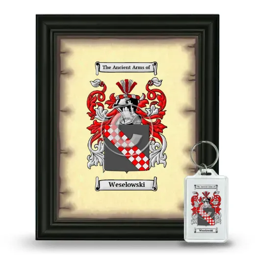 Weselowski Framed Coat of Arms and Keychain - Black