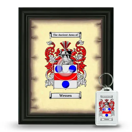 Wessen Framed Coat of Arms and Keychain - Black