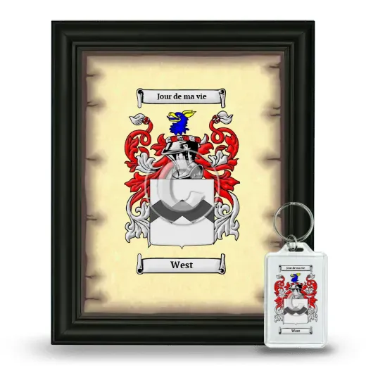 West Framed Coat of Arms and Keychain - Black