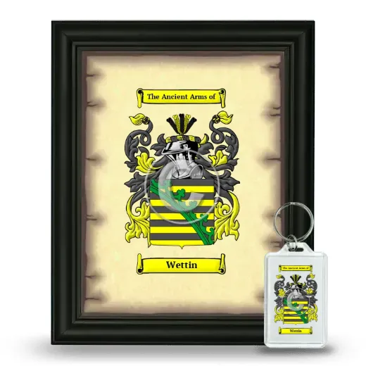 Wettin Framed Coat of Arms and Keychain - Black