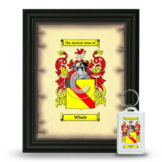 Whale Framed Coat of Arms and Keychain - Black