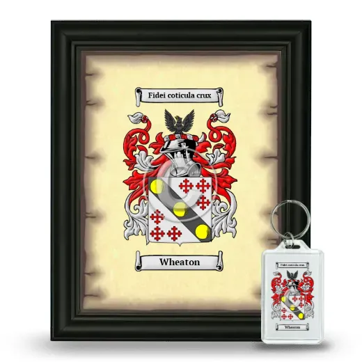 Wheaton Framed Coat of Arms and Keychain - Black