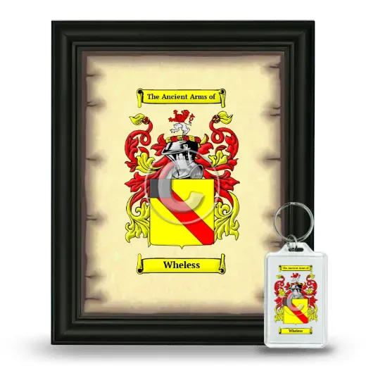 Wheless Framed Coat of Arms and Keychain - Black