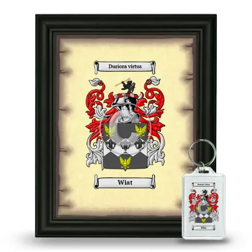 Wiat Framed Coat of Arms and Keychain - Black