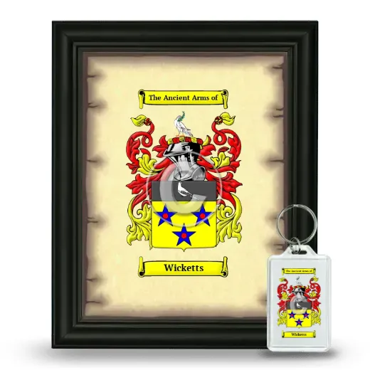 Wicketts Framed Coat of Arms and Keychain - Black