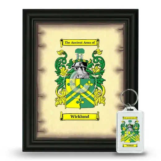 Wicklund Framed Coat of Arms and Keychain - Black
