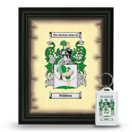 Wildens Framed Coat of Arms and Keychain - Black