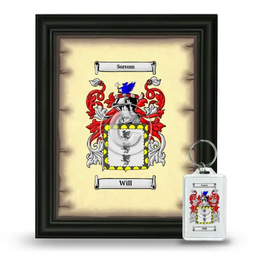 Will Framed Coat of Arms and Keychain - Black