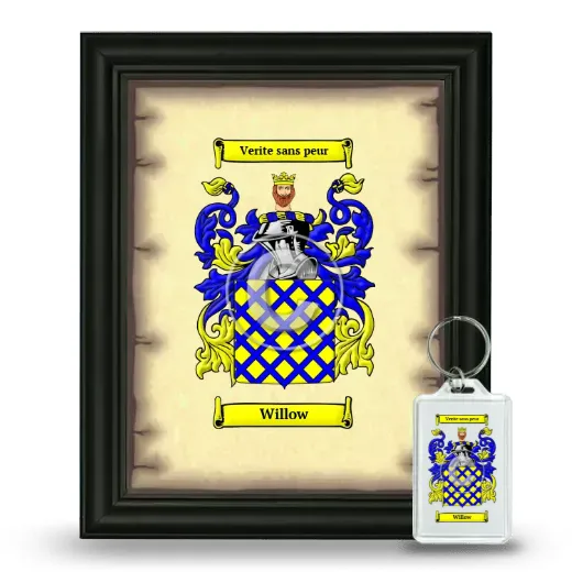 Willow Framed Coat of Arms and Keychain - Black