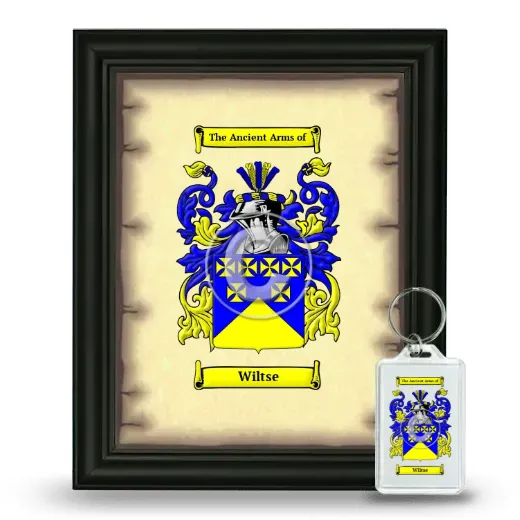 Wiltse Framed Coat of Arms and Keychain - Black