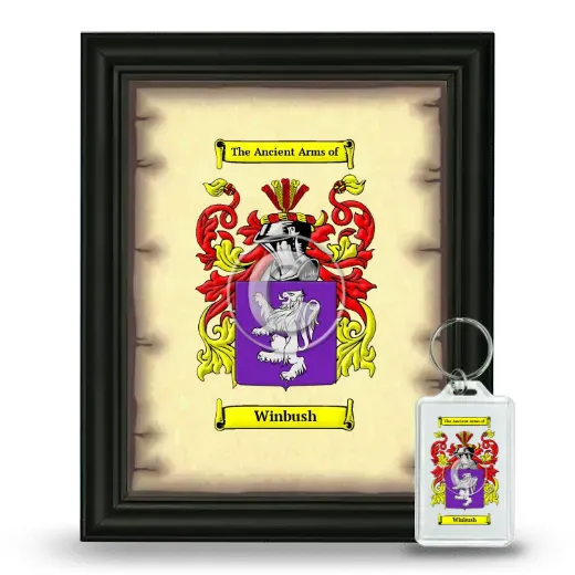 Winbush Framed Coat of Arms and Keychain - Black