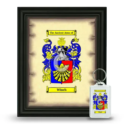 Winch Framed Coat of Arms and Keychain - Black
