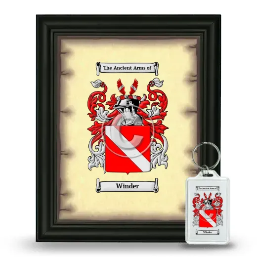 Winder Framed Coat of Arms and Keychain - Black