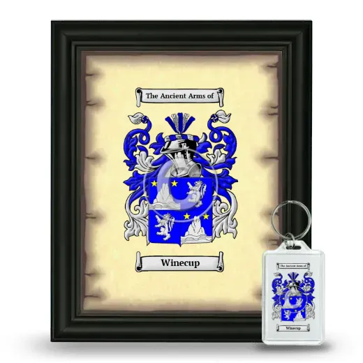 Winecup Framed Coat of Arms and Keychain - Black
