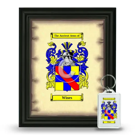 Wines Framed Coat of Arms and Keychain - Black
