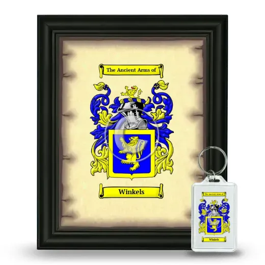 Winkels Framed Coat of Arms and Keychain - Black