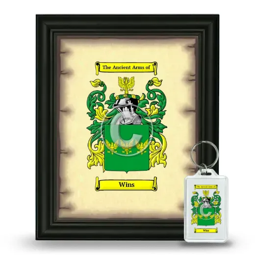Wins Framed Coat of Arms and Keychain - Black