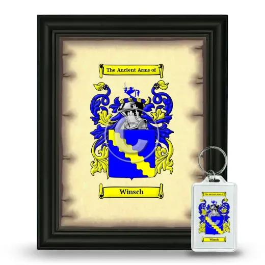 Winsch Framed Coat of Arms and Keychain - Black