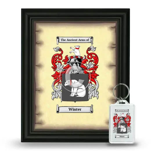 Winter Framed Coat of Arms and Keychain - Black