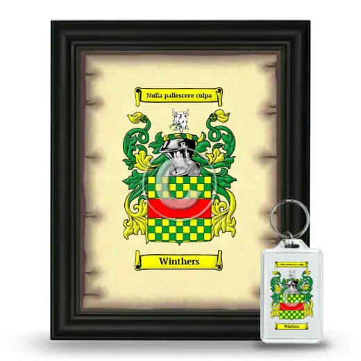 Winthers Framed Coat of Arms and Keychain - Black