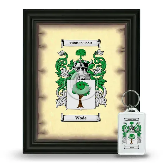 Wode Framed Coat of Arms and Keychain - Black