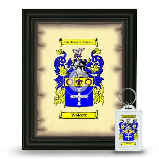 Wolcott Framed Coat of Arms and Keychain - Black