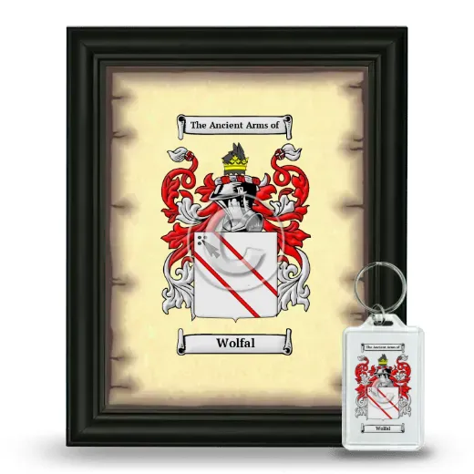 Wolfal Framed Coat of Arms and Keychain - Black