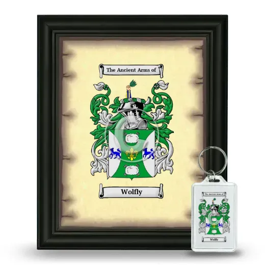 Wolfly Framed Coat of Arms and Keychain - Black
