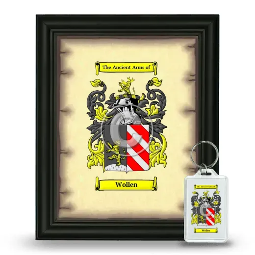 Wollen Framed Coat of Arms and Keychain - Black