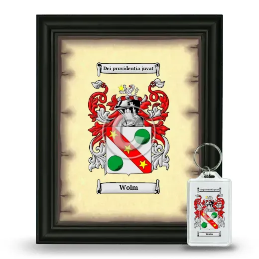 Wolm Framed Coat of Arms and Keychain - Black