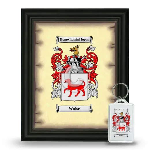Wolse Framed Coat of Arms and Keychain - Black