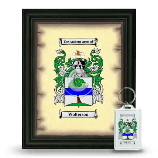 Wolterson Framed Coat of Arms and Keychain - Black