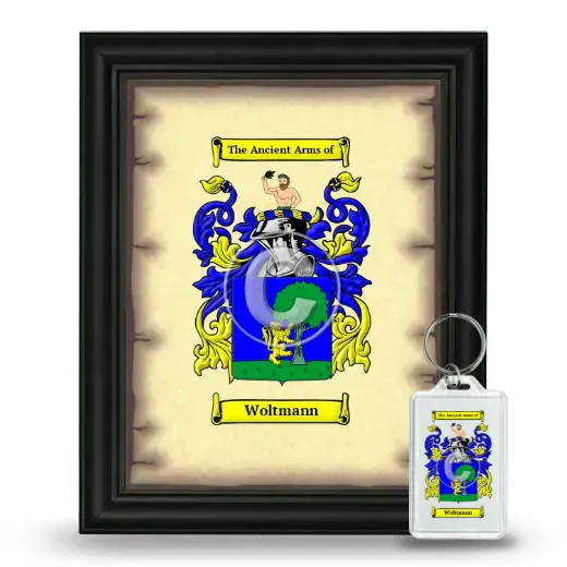 Woltmann Framed Coat of Arms and Keychain - Black