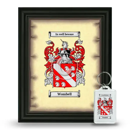 Wombell Framed Coat of Arms and Keychain - Black