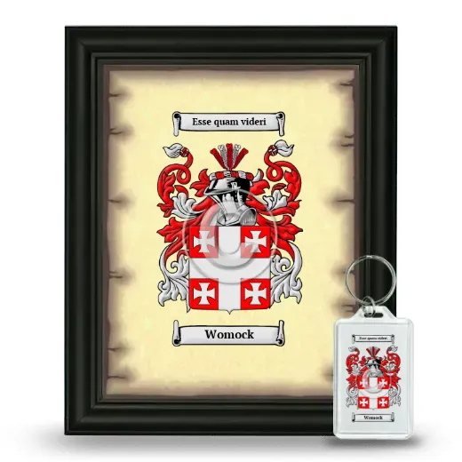 Womock Framed Coat of Arms and Keychain - Black