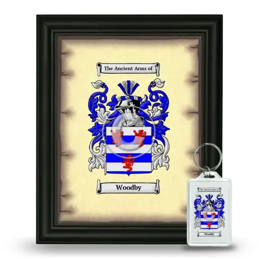 Woodby Framed Coat of Arms and Keychain - Black