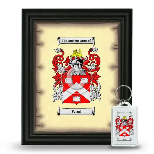 Wool Framed Coat of Arms and Keychain - Black