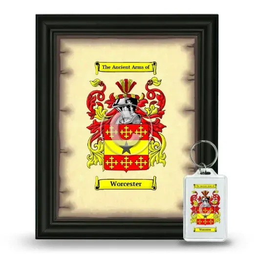 Worcester Framed Coat of Arms and Keychain - Black