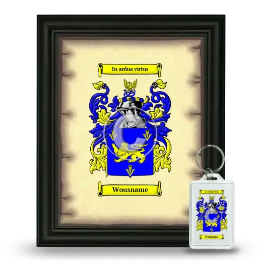 Wousname Framed Coat of Arms and Keychain - Black