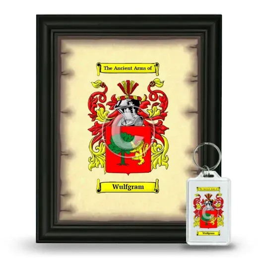 Wulfgram Framed Coat of Arms and Keychain - Black
